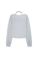 ILLIGO Pintuck flare blouse gray