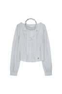 ILLIGO Pintuck flare blouse gray