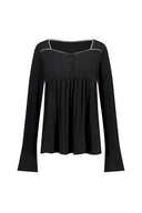 ILLIGO Flare shirring long sleeve black