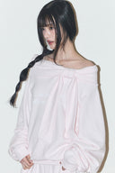 ILLIGO Pure Bow Off-Shoulder Man-to-Man Pink