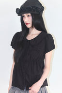 ILLIGO Forming Ribbon Puff Blouse Black