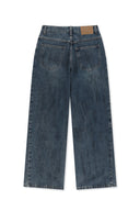 Matin Kim   | CURVED SEAM STRAIGHT DENIM PANTS IN BLUE
