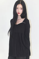 ILLIGO Flare shirring long sleeve black