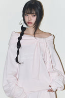 ILLIGO Pure Bow Off-Shoulder Man-to-Man Pink