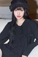 ILLIGO Ribbon pleated blouse black