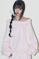 ILLIGO Pure Bow Off-Shoulder Man-to-Man Pink
