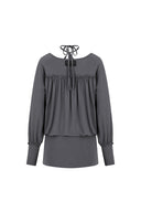 ILLIGO Sheer Strap Long Sleeve Charcoal