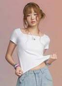 ASON  SQUARE LINE TEE / WHITE