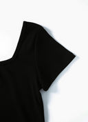 ASON  SQUARE LINE TEE / BLACK