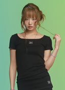 ASON  SQUARE LINE TEE / BLACK