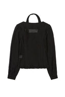 ILLIGO Ribbon tie square neck long blouse black