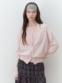 rolarola  | V NECK CARDIGAN SET PINK