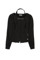 ILLIGO Ribbon tie square neck long blouse black