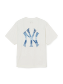 MLB    Vintage denim-like monogram Big Luxe oversized short-sleeve T-shirt New York Yankees