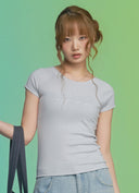 ASON  MONO REGLAN TEE / LIGHT BLUE