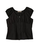 Bitter Cells | Ivy Puff Cap Blouse-Black