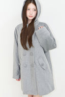 ILLIGO Cozy Hoodie Button Coat Gray