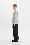 Matin Kim   |    DUST WASHED LOGO LAYERED TOP IN GREY