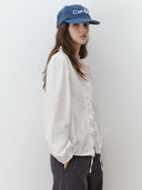 rolarola  | LOOSE FIT FRILL BLOUSE WHITE
