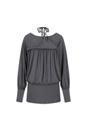 ILLIGO Sheer Strap Long Sleeve Charcoal