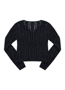 ASON  PALE NET CARDIGAN / BLACK