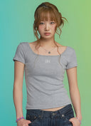 ASON  SQUARE LINE TEE / GRAY