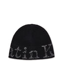 Matin Kim CRACKED LOGO BUCKET BEANIE IN BLACK