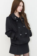 ILLIGO Bow button short coat black
