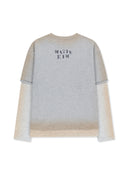 Matin Kim   |    DUST WASHED LOGO LAYERED TOP IN GREY
