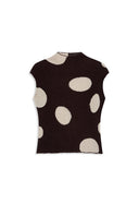 OPEN YY  RIBBED DOT TOP, BROWN