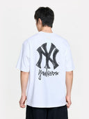 MLB Basic Simple Street Logo Oversized Short‑Sleeve T‑Shirt New York Yankees