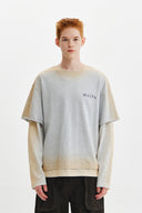Matin Kim   |    DUST WASHED LOGO LAYERED TOP IN GREY