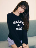 rolarola  | Wonyoung Style  MAISON DE ROLA PATCHWORK KNIT NAVY