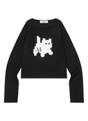 [MUCENT X CAT SAVE THE WORLD] SIGNATURE LOGO LONG SLEEVE T (2 COLORS) [MUSCENT x Cat Save the World] Signature Logo Long Sleeve T-Shirt (2 Colors)