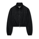 Matin Kim CROPPED EMBROIDERY BACK LOGO JUMPER IN STRONG BLACK