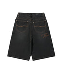 Wacky Willy [26SS] Women's Denim Bermuda Pants Black