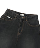 Wacky Willy [26SS] Women's Denim Bermuda Pants Black