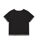 Wacky Willy Women's Layered Button Short Sleeve T-Shirt Charcoal
