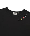 Wacky Willy Women's Layered Button Short Sleeve T-Shirt Charcoal