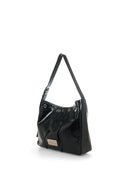 Matin Kim MATIN EYELET POINT LAYERED BIG SHOULDER BAG IN BLACK