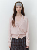 rolarola  | V NECK CARDIGAN SET PINK
