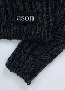 ASON  PALE NET CARDIGAN / BLACK