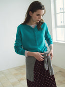 rolarola  | ROUND CARDIGAN AQUA BLUE