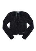 ASON  PALE NET CARDIGAN / BLACK
