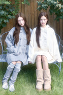 ILLIGO Cozy Hoodie Button Coat Gray
