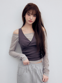 rolarola  |  NUBASIC LAYERED SLEEVELESS SET GY+CH
