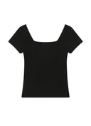 ASON  SQUARE LINE TEE / BLACK