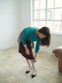 rolarola  | ROUND CARDIGAN AQUA BLUE