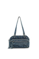 Matin Kim MATIN DUST DENIM ONE POCKET SHOULDER BAG IN BLUE