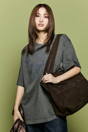 Matin Kim   |    VINTAGE WAHSHED OVERFIT TOP IN CHARCOAL